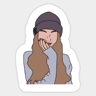 RELAXED GIRL BEANIE Sticker